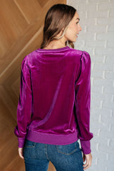 Plum Velour Pullover Top