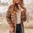 Brown Animal Print Longline Cardigan front