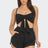 Black Twisted Bow Bra Top & Shorts Set