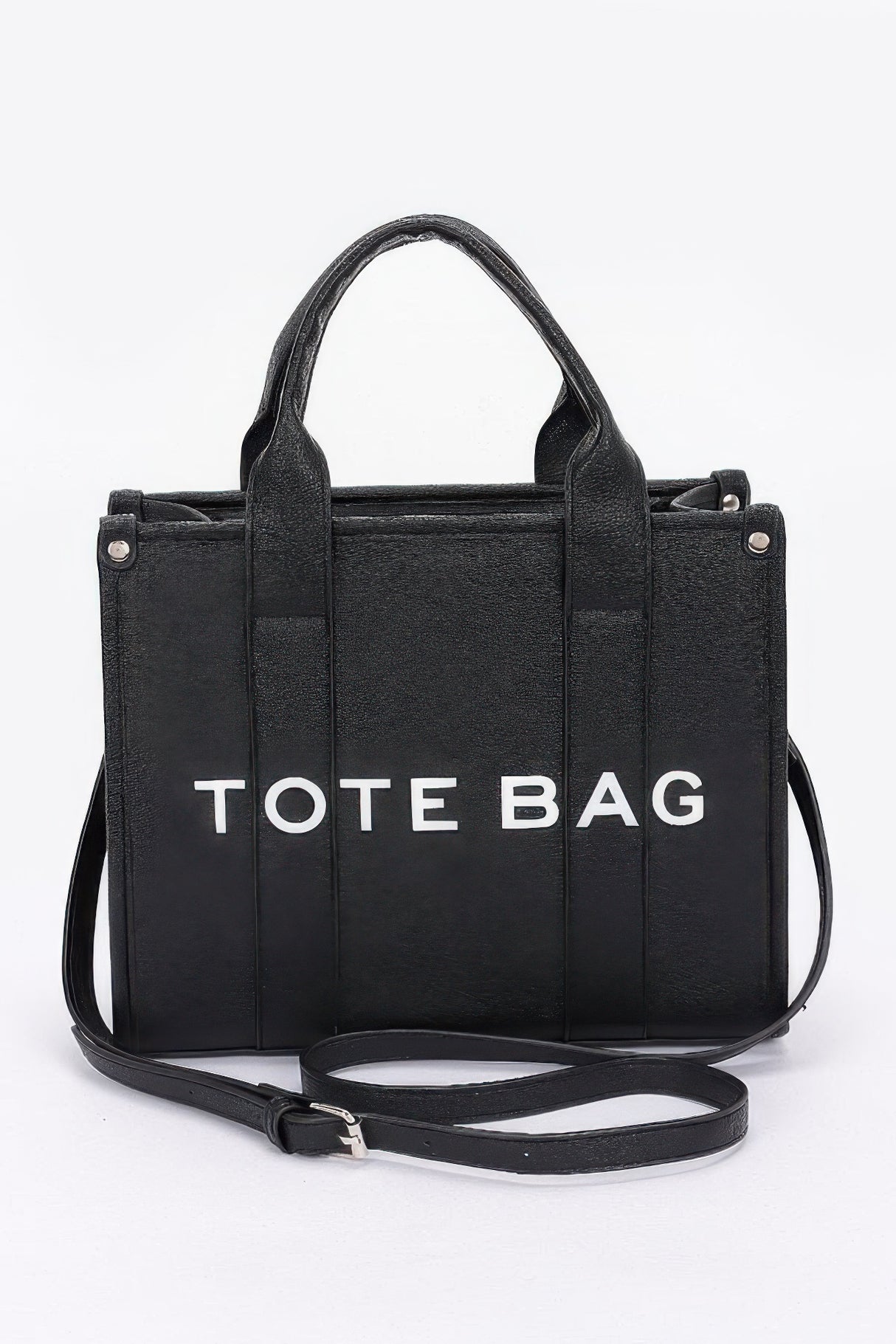 Black Small Faux Leather Tote Bag