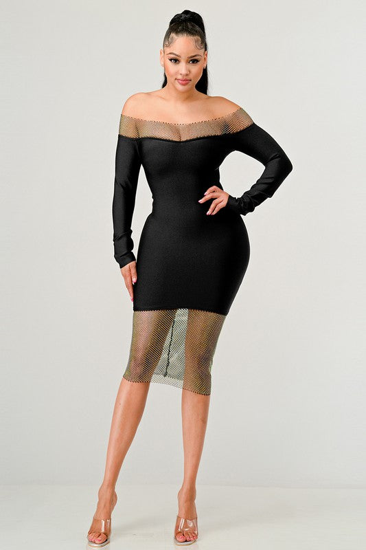 Midnight Classic Bandage Mini Dress in Black