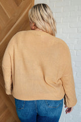 size 2X back view Cozy Bubble Sleeve Sweater in Beige