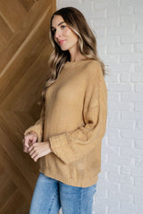 Cozy Bubble Sleeve Sweater in Beige size small side view