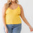 Plus Size Ribbed Ruffle Tank Top - Yellow