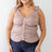 Plus Size Ruched Button-Up Ruffle Strap Smocked Back Tank Top