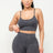 Black Washed Seamless Basic Tank Top And Shorts Set