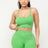 lime green Washed Seamless Basic Tank Top And Shorts Set