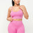 pink Washed Seamless Basic Tank Top And Shorts Set