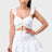 white Sweetheart Flutter Sleeve Mini Dress