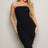 Black Ribbed Knit Tube Midi Dress