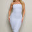 light blue Ribbed Knit Tube Midi Dress