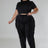 Plus Size model wearing Black High-Waist Pant Set