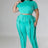 Plus Size model wearing jade green High-Waist Pant Set