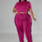 Plus Size model wearing Berry colored High-Waist Pant Set