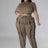 Plus Size model wearing mocha High-Waist Pant Set