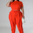 Plus Size model wearing orange High-Waist Pant Set