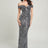 Silver Off Shoulder Sequin Maxi Dress