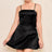 Black Bow Back Satin Mini Dress front