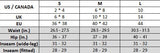 CQbyCQ size chart