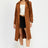 Camel color Suede Trench Coat front