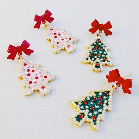 Merry And Bright Christmas Tree Earrings