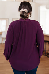 Plum Sophistication Mock Neck Blouse