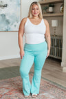 plus size aqua High Rise Flare Leg Pants