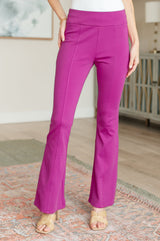 Pink High Rise Flare Leg Pants