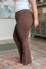 Plus size brown High Rise Flare Leg Pants side