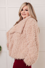 Fuzzy Faux Lamb Fur Coat