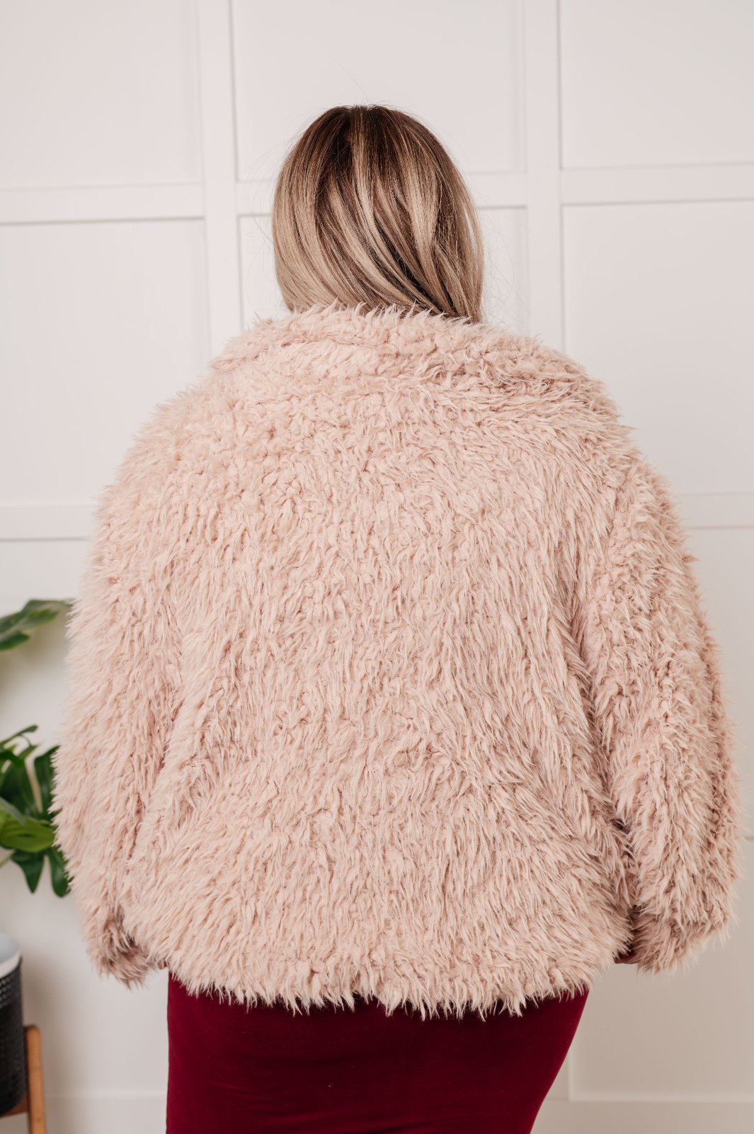 Fuzzy Faux Lamb Fur Coat