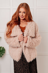 Fuzzy Faux Lamb Fur Coat