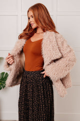 Fuzzy Faux Lamb Fur Coat