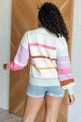 Colorblock Sleeve Striped Sweater