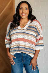 Transitions Striped V-Neck Sweater