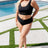 Black Ribbed Two Piece Swimsuit