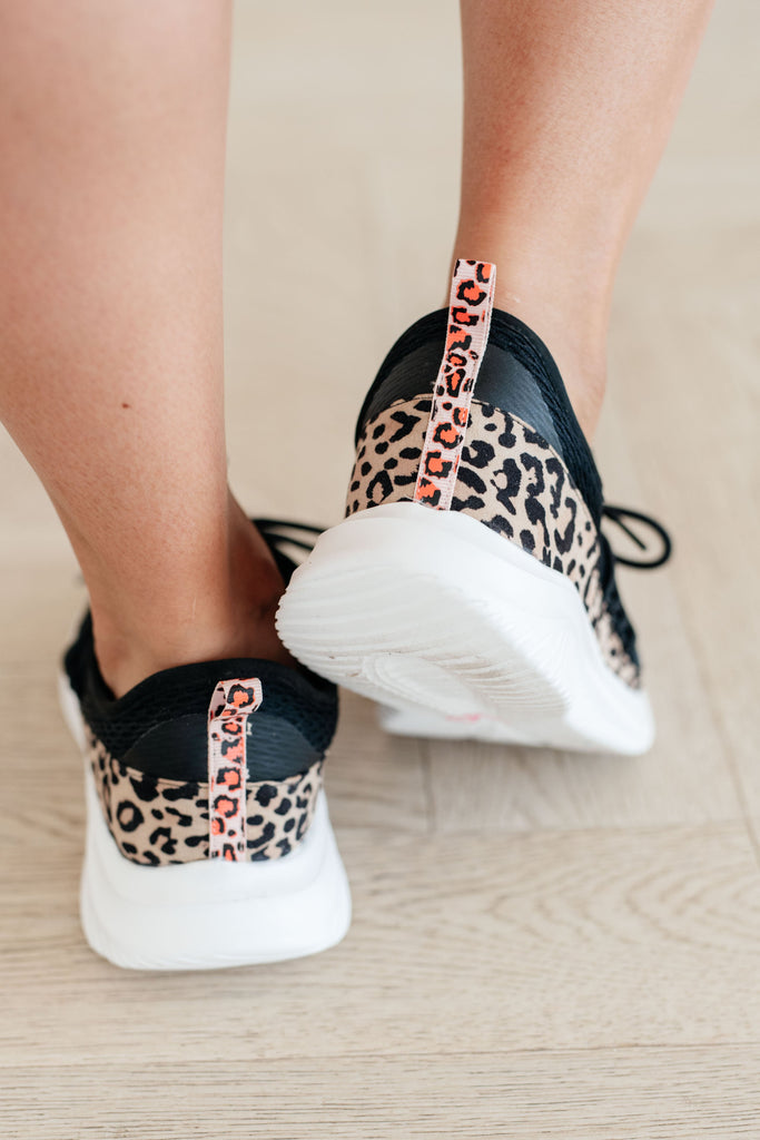 Black Leopard Print Sneakers