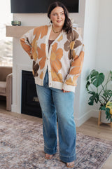 plus size Retro Mod Floral Cardigan full view