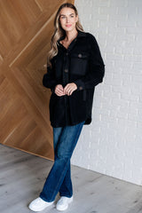 Fantastic Fleece Jacket in Black buttoned up