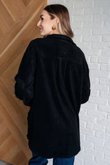 size small back view of Fantastic Fleece Jacket in Black