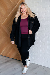 plus size Fantastic Fleece Jacket in Black