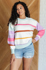 Colorblock Sleeve Striped Sweater