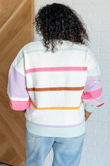 Colorblock Sleeve Striped Sweater