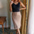 Rose Gold Sequin Tulip Hem Skirt size small front view