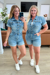 Judy Blue High Rise Denim Romper