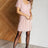 Blush Plisse Balloon Sleeve Dress