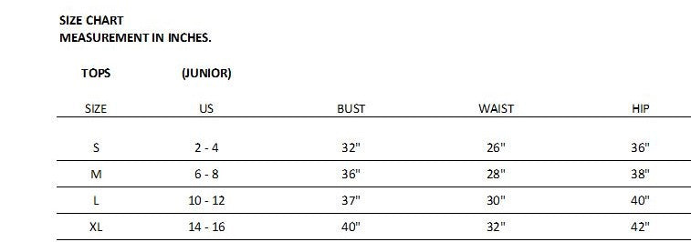 Julia by love J size chart