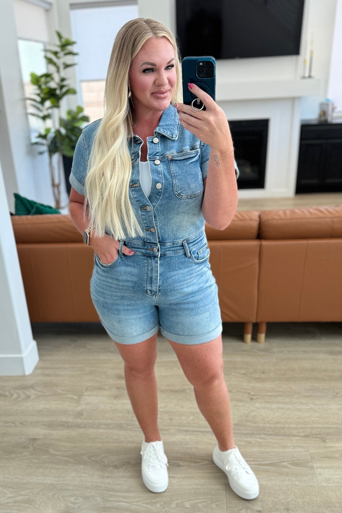 Judy Blue High Rise Denim Romper