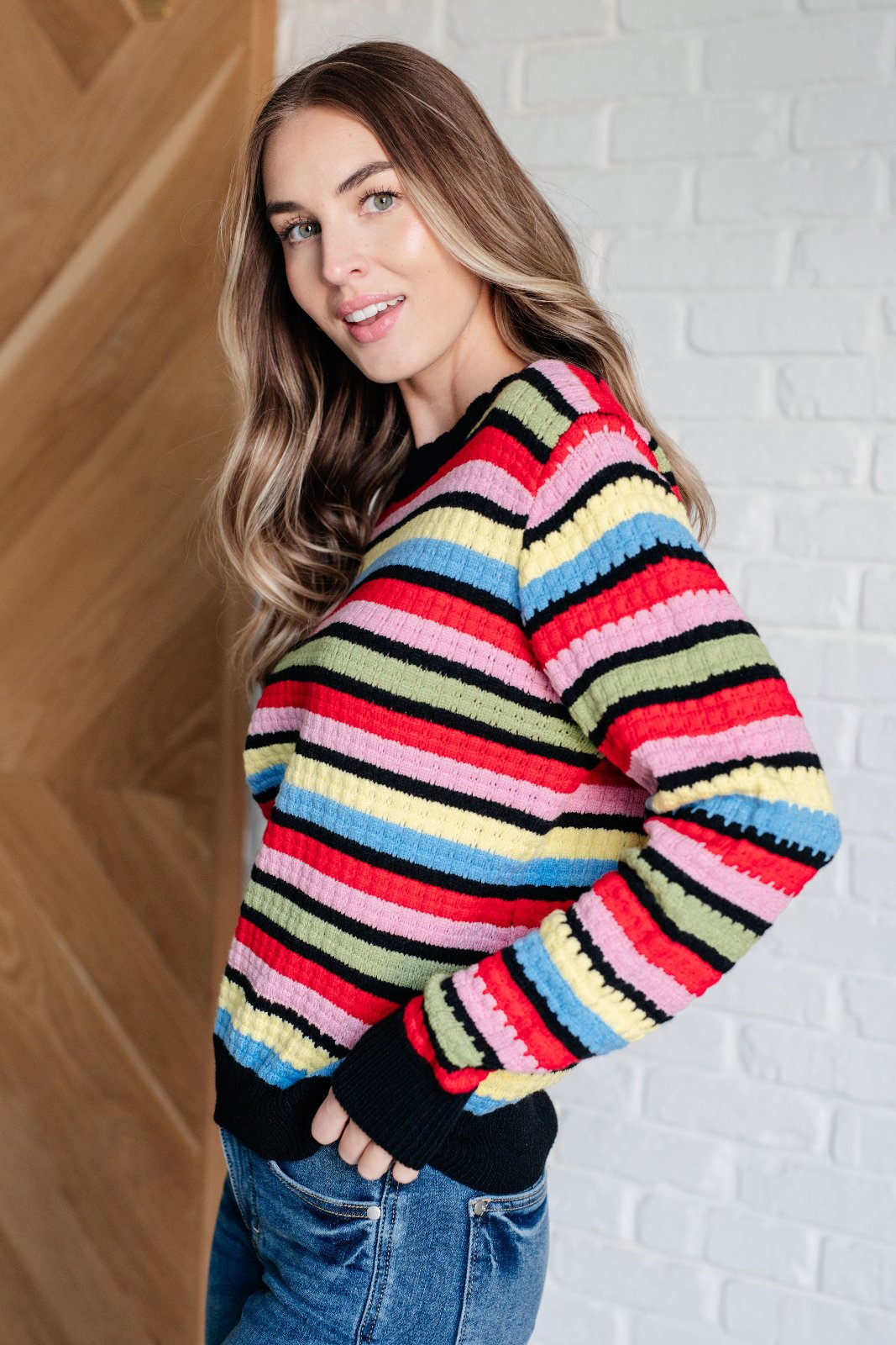 multi color Soft Knit Striped Sweater