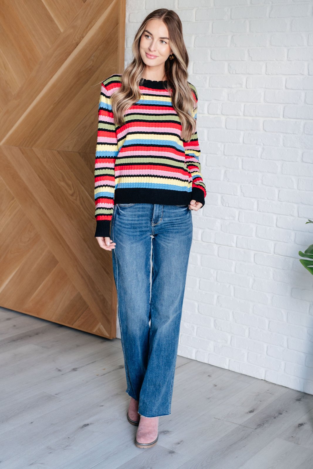 multi color Soft Knit Striped Sweater